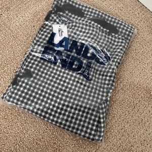 Lands End black/white gingham sarong NWT one size